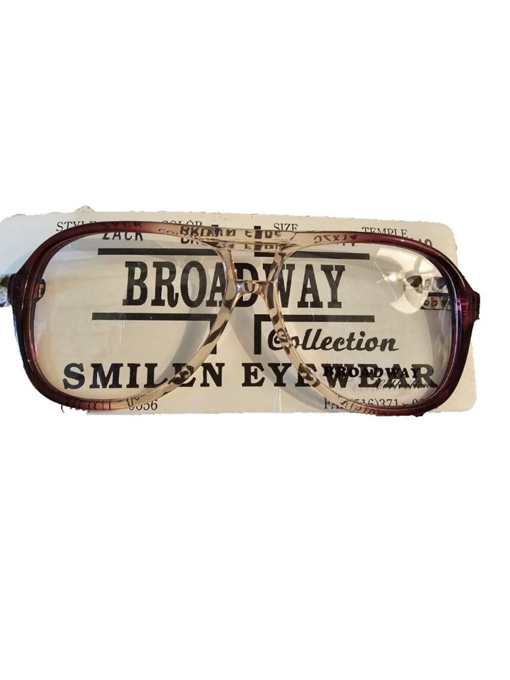 Vintage Broadway Collection Zack Brown Fade 52x14x150 Eyeglass Frame on Org Card